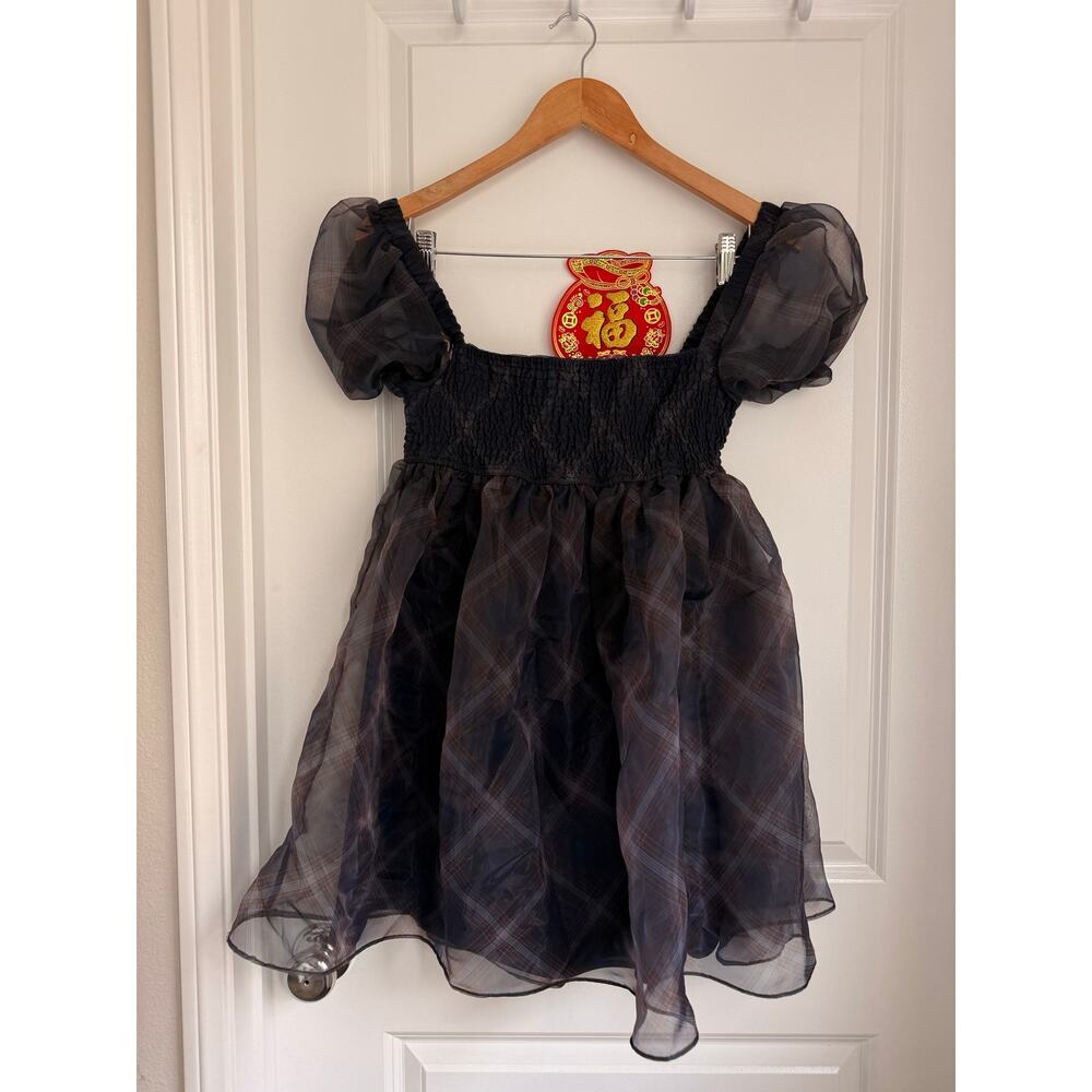WEWOREWHAT Puff‎ Sleeve Organza Mini Dress Small - Picture 2 of 4